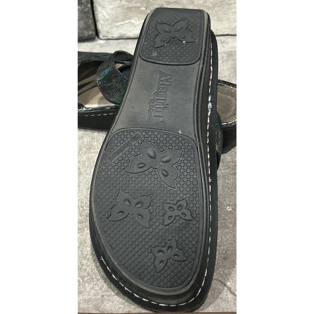 Women’s ALEGRIA Black Shimmer COLETTE Slip On Shoes Size 40 9.5 / 10 Sandals - Picture 5 of 5